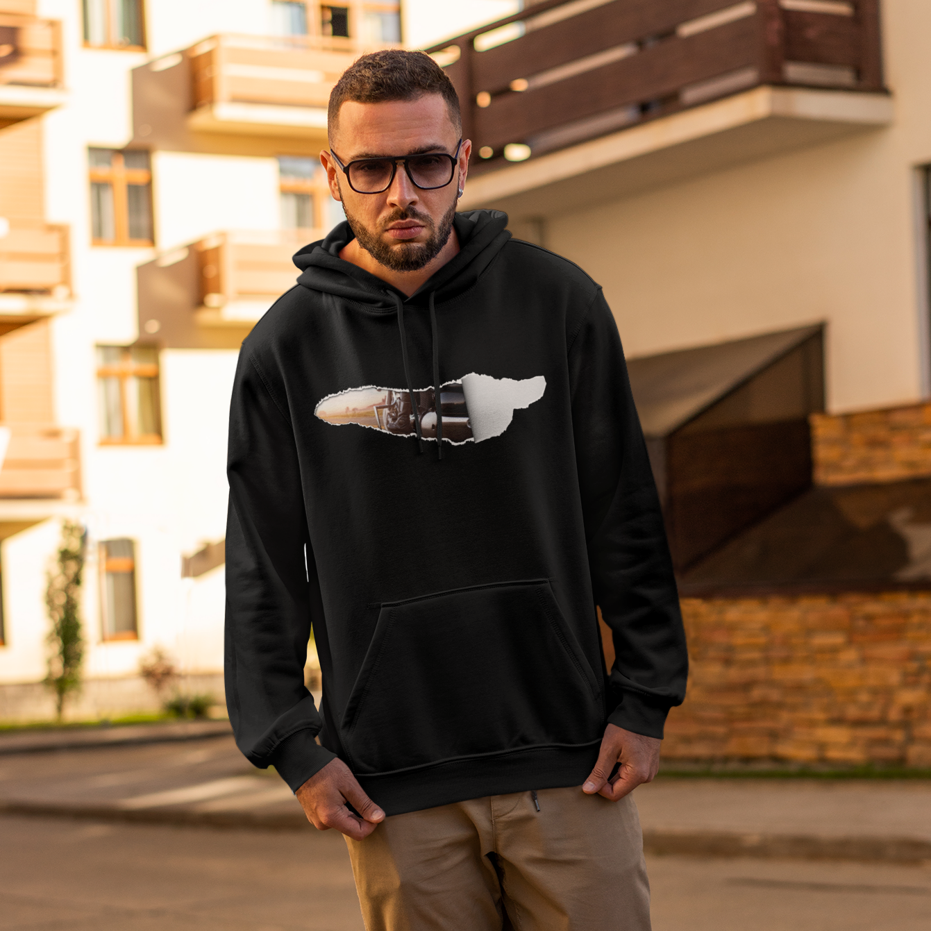 Motorrad Brustaufriss Design - Premium Organic Hoodie