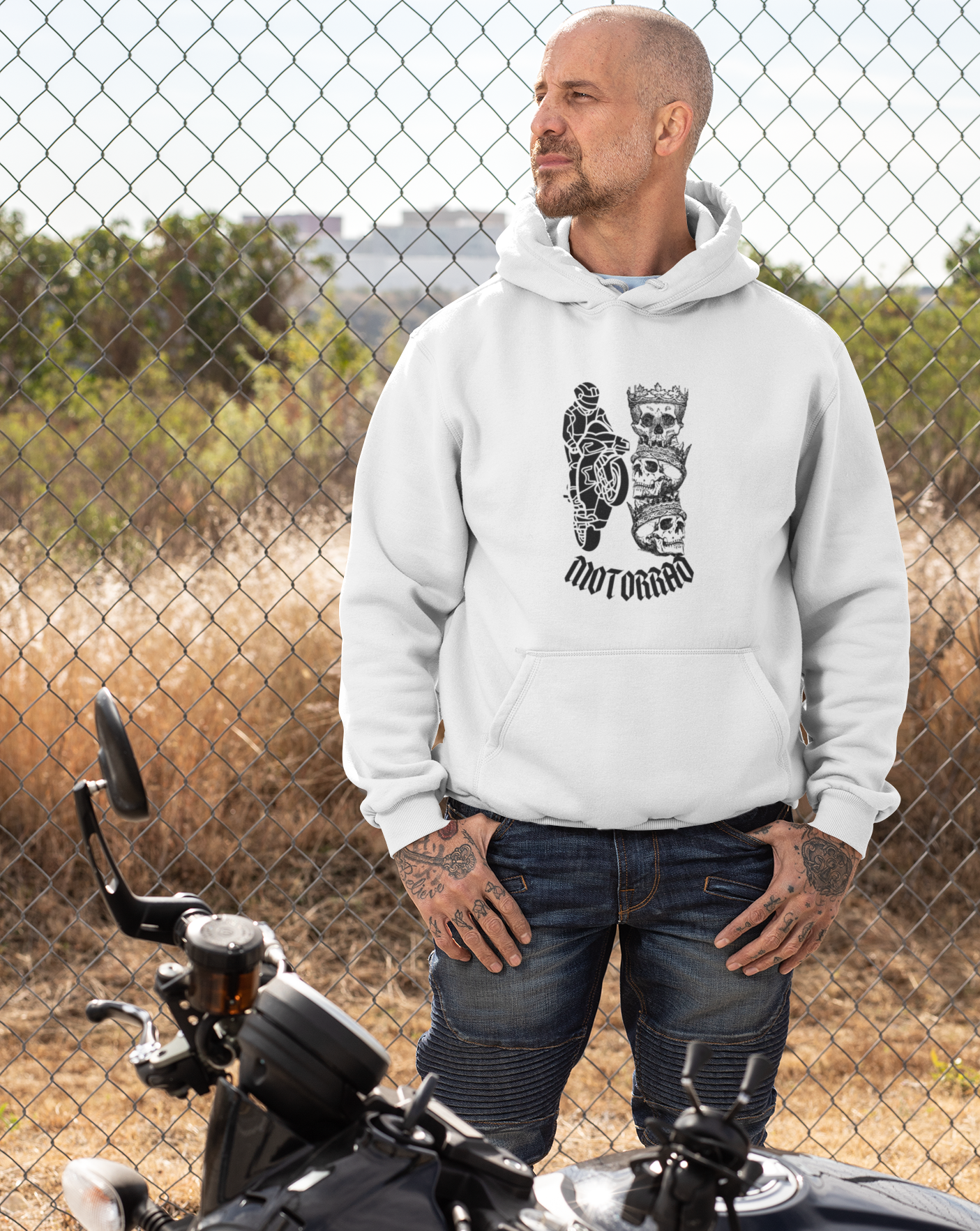 Motorrad Skull - Classic Hoodie