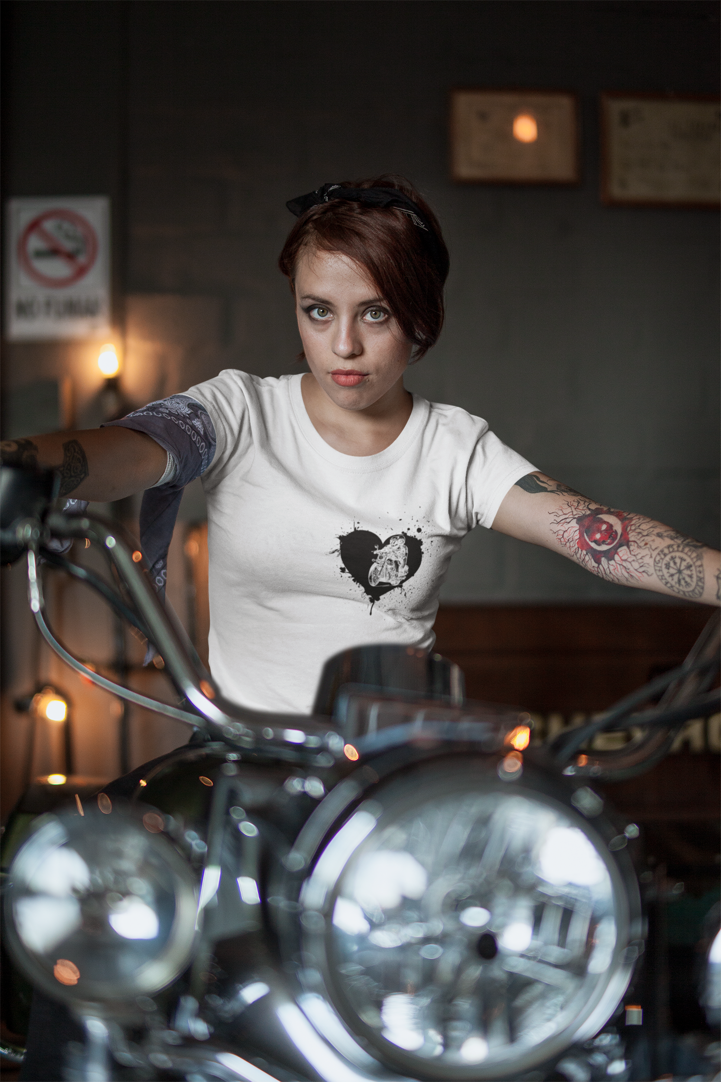 Herz für Motorrad  Shirt Women