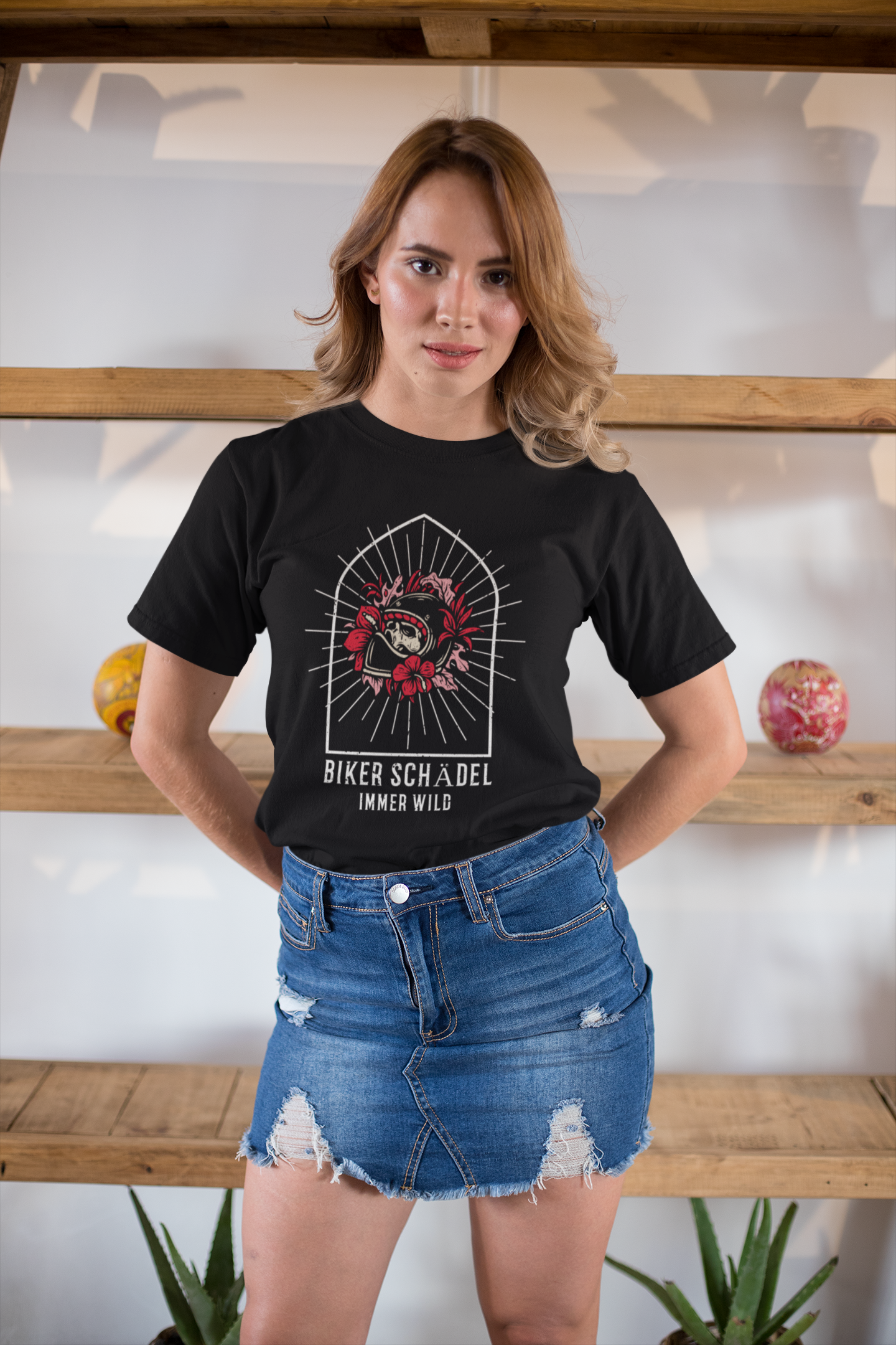 Biker Schädel - Premium Organic Shirt Women